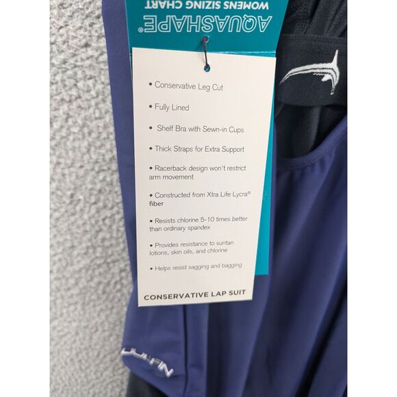 NWT Dolfin Aquashape Women's 46/20 Conservative Navy Blue Lap Swimsuit *FLAWS* - Picture 11 of 15